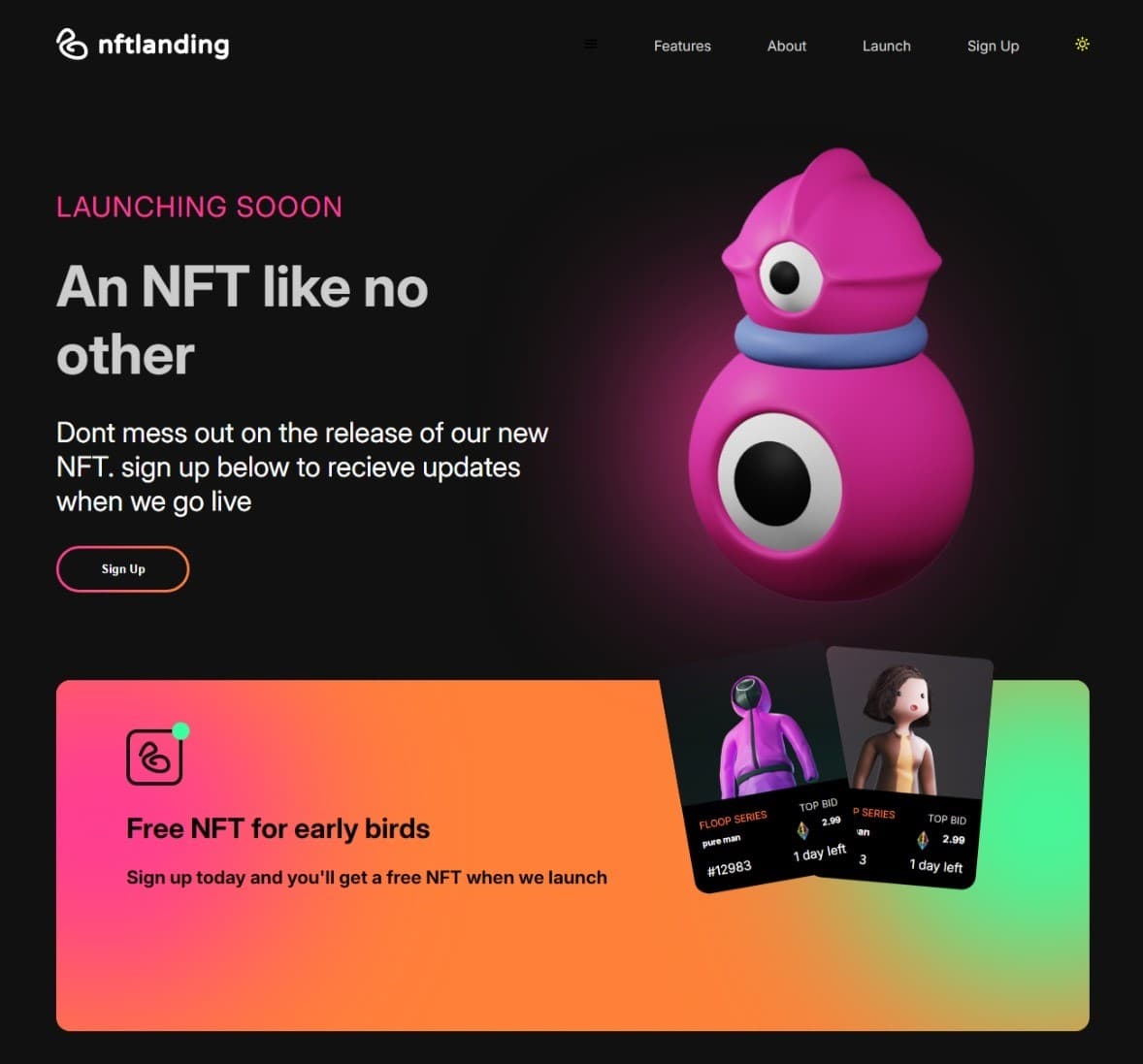 NFT Landing Page